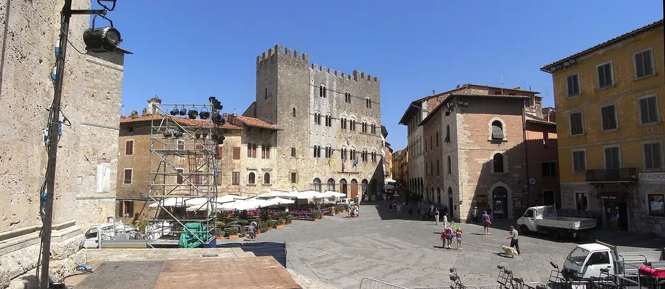 Garibaldi Square with Town Hall in Massa Marittima, Tuscany